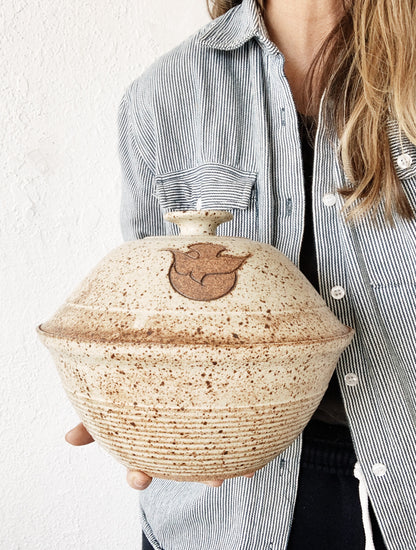 Vintage Lidded Stoneware Bowl