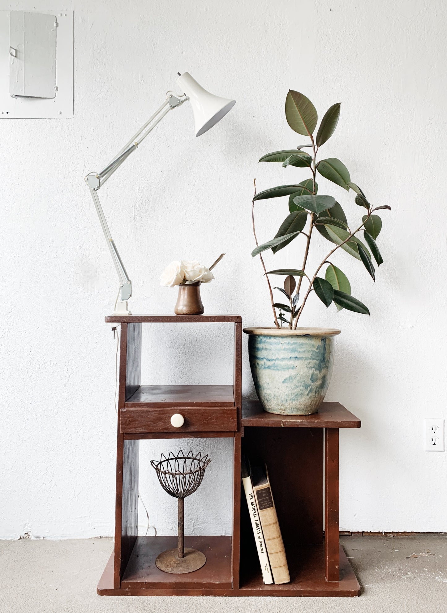 Vintage White Task Clamp Light