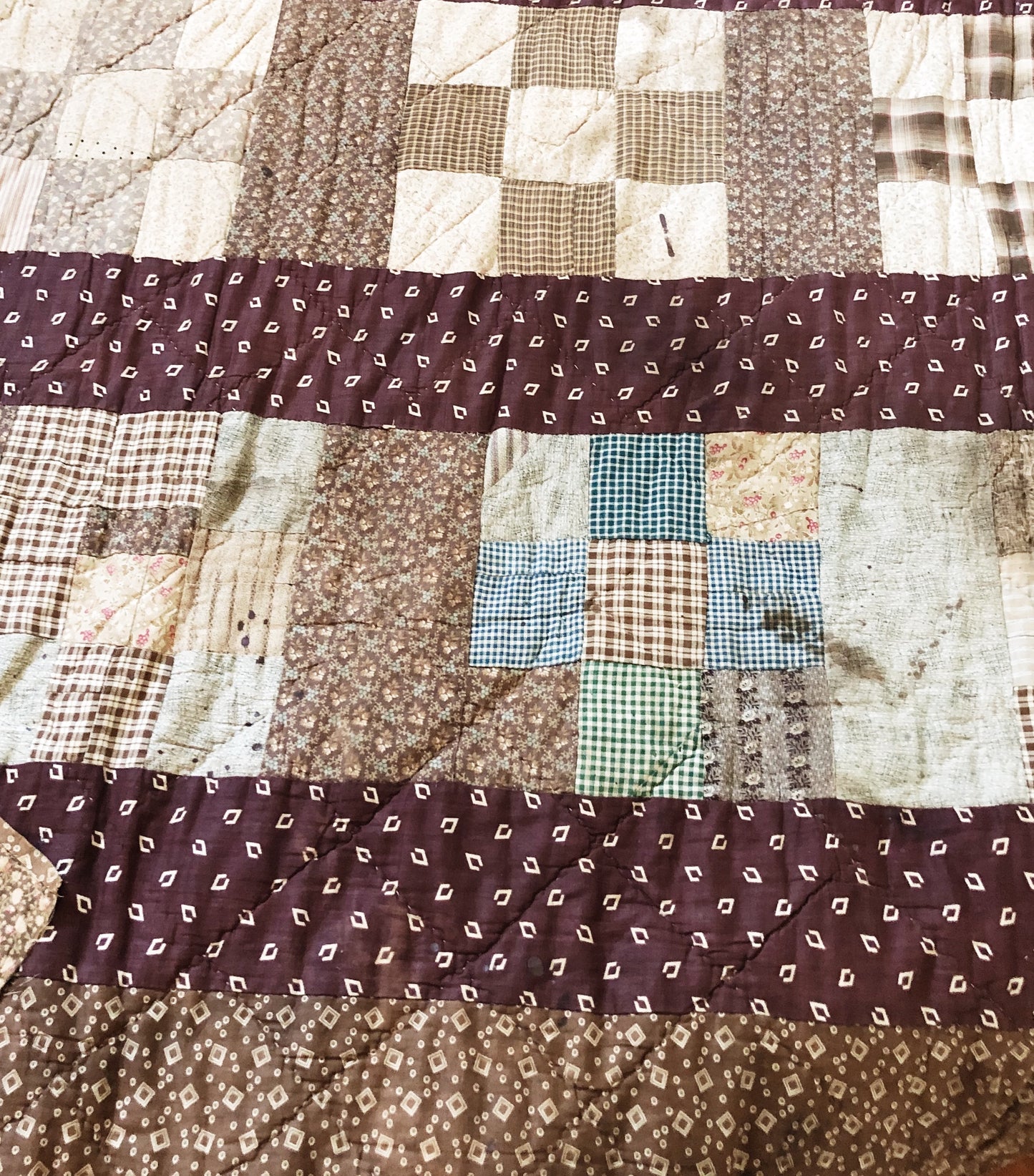 Antique Cotton Calico Quilt