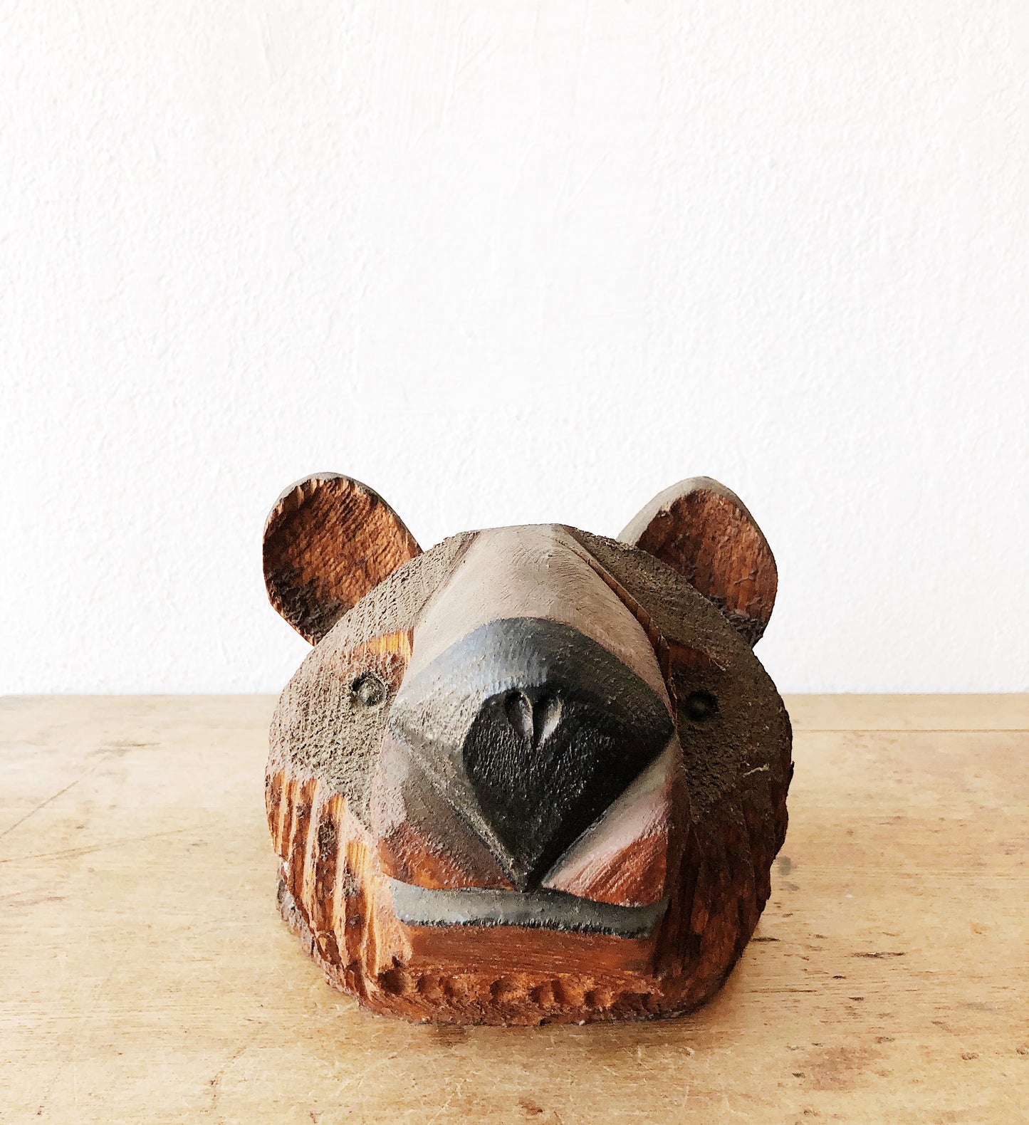 Hand Carved Bear Head