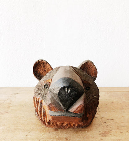 Hand Carved Bear Head