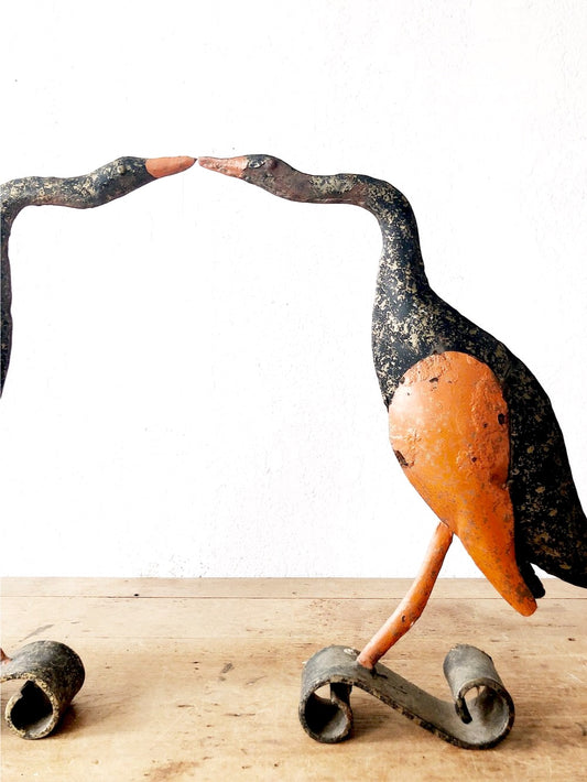 Mid Century Painted Cranes