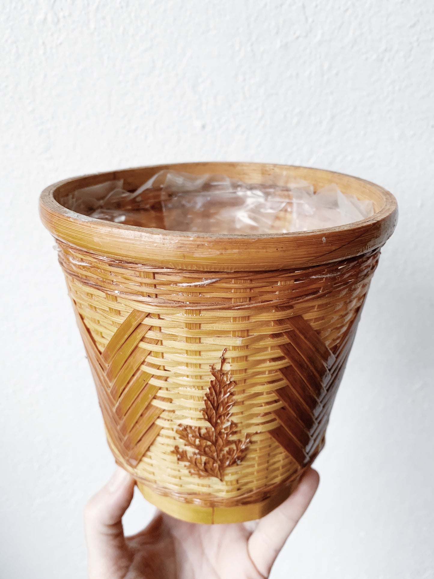 Vintage Lined Plant Basket