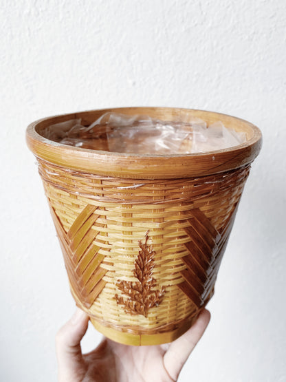 Vintage Lined Plant Basket
