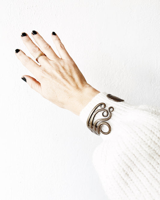 Vintage Bent Silver Fork Cuff