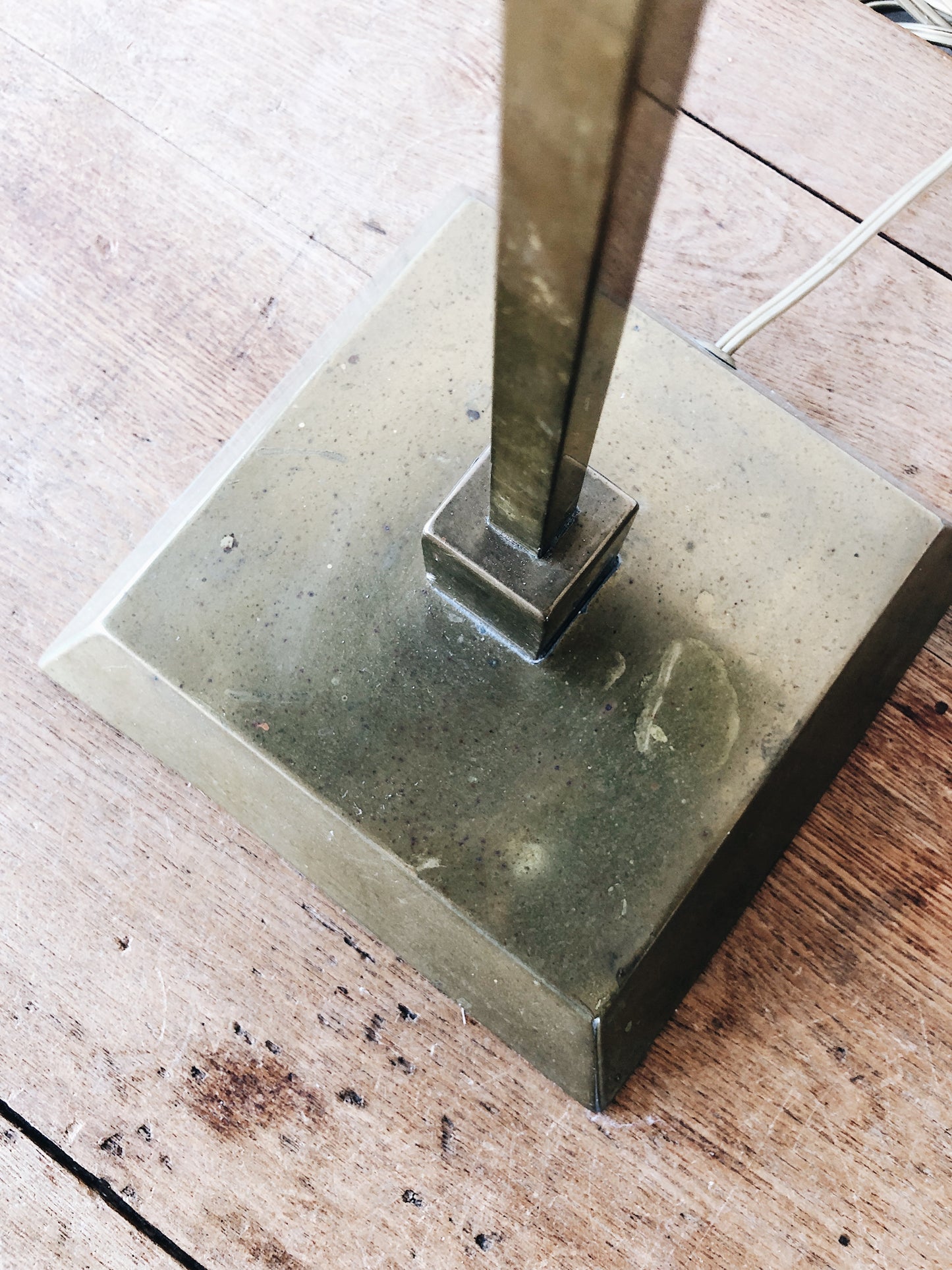 Vintage Modernist Solid Brass Lamp