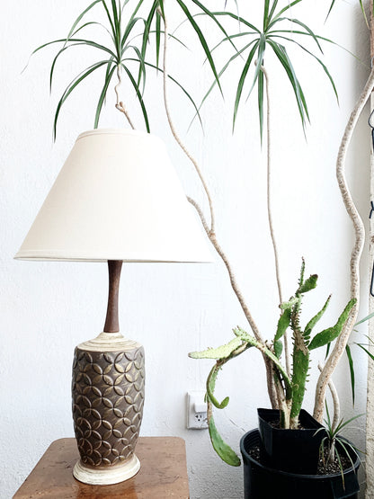 Mid Century Pottery Lamp with Shade