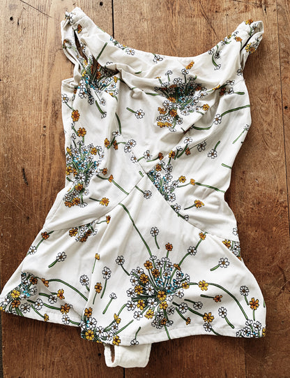 Vintage Floral One Piece Bathing Suit