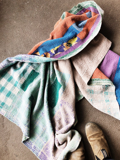 Vintage Reversible Cotton Kantha Quilt