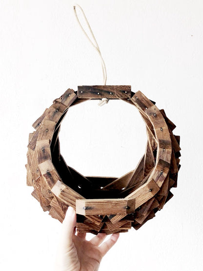 Vintage Wood Tramp Art Planter