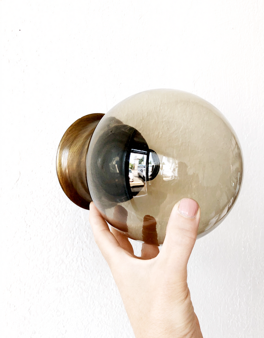 Vintage Smoked Glass Light