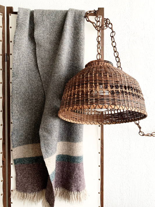 1970’s Wicker Swag Light