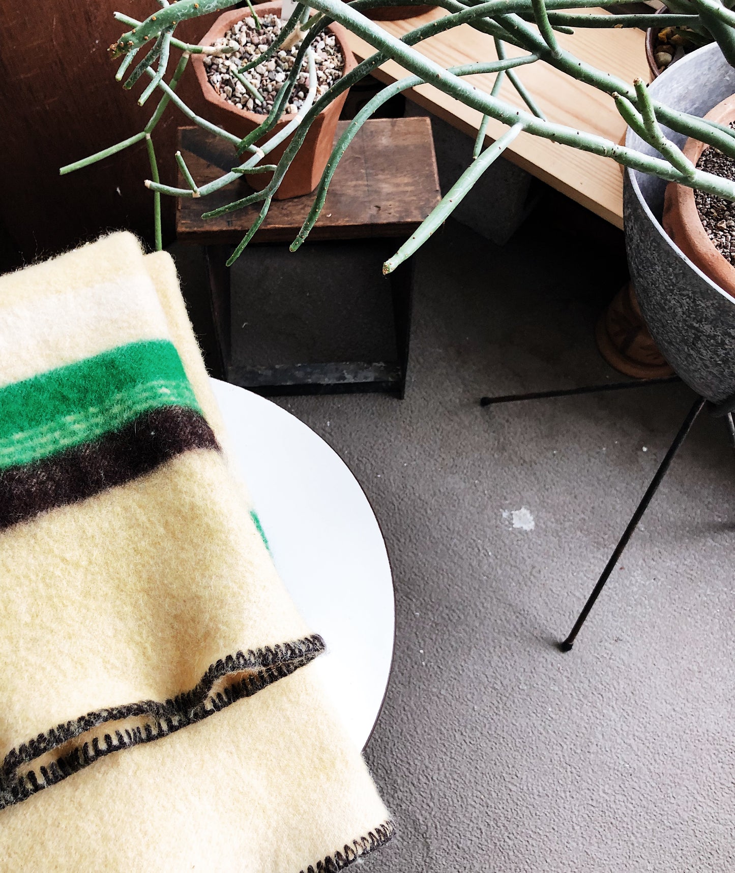 Vintage Felted Wool Blanket