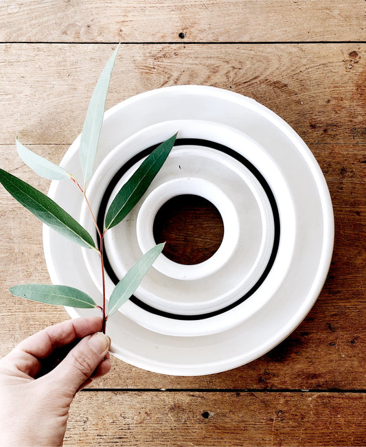 Vintage Circular Ceramic Planter