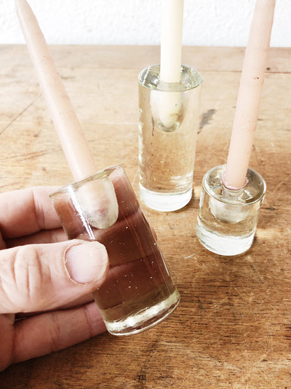 Vintage Blenko Modernist Art Glass Candleholders