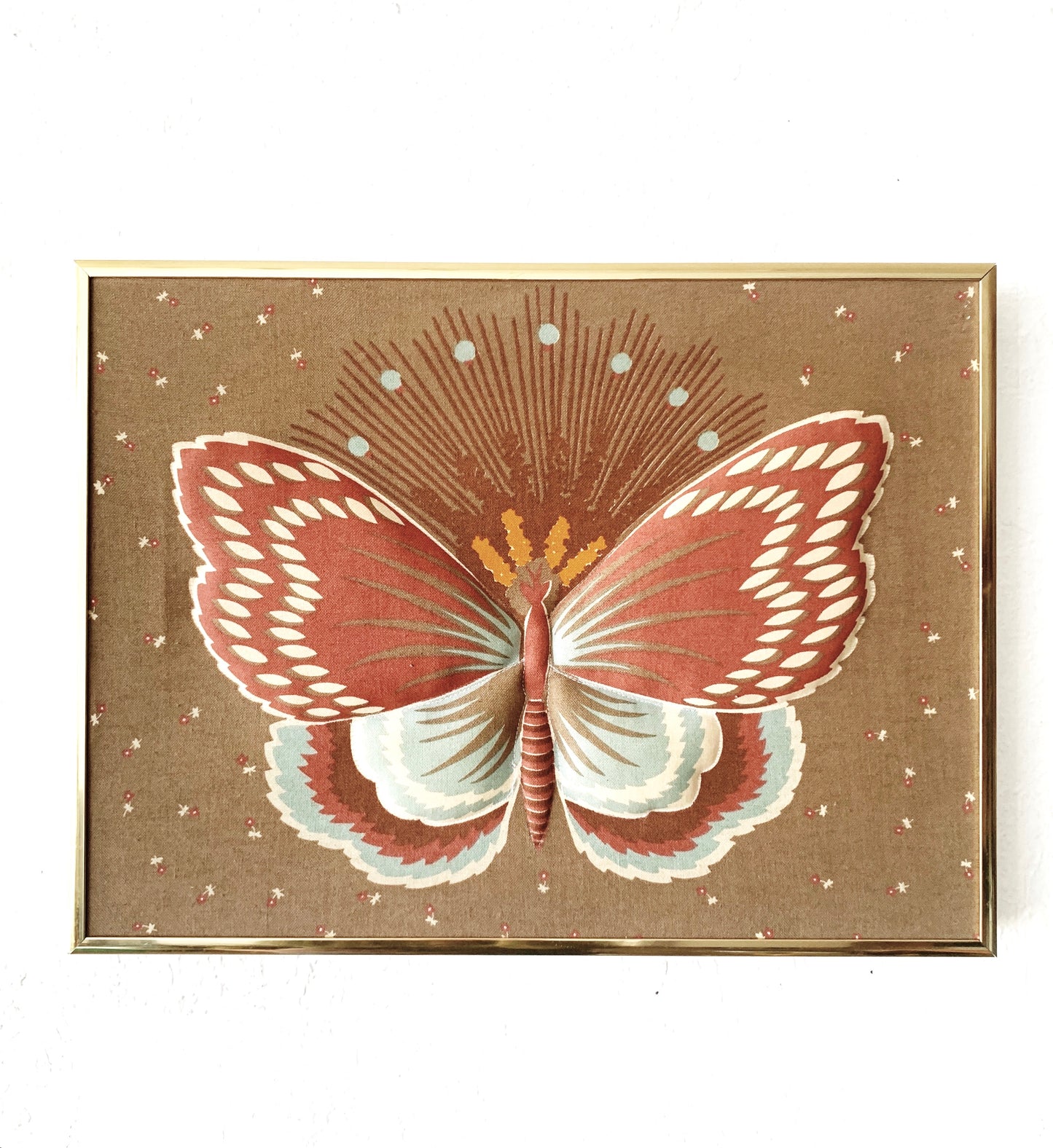 Vintage Butterfly Textile Art