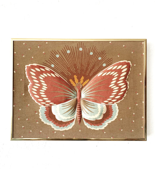 Vintage Butterfly Textile Art
