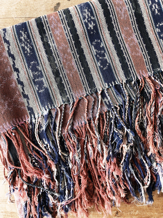 Vintage Indigo Ikat Blanket