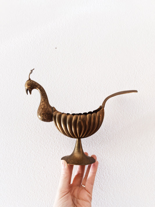 Vintage Solid Brass Peacock