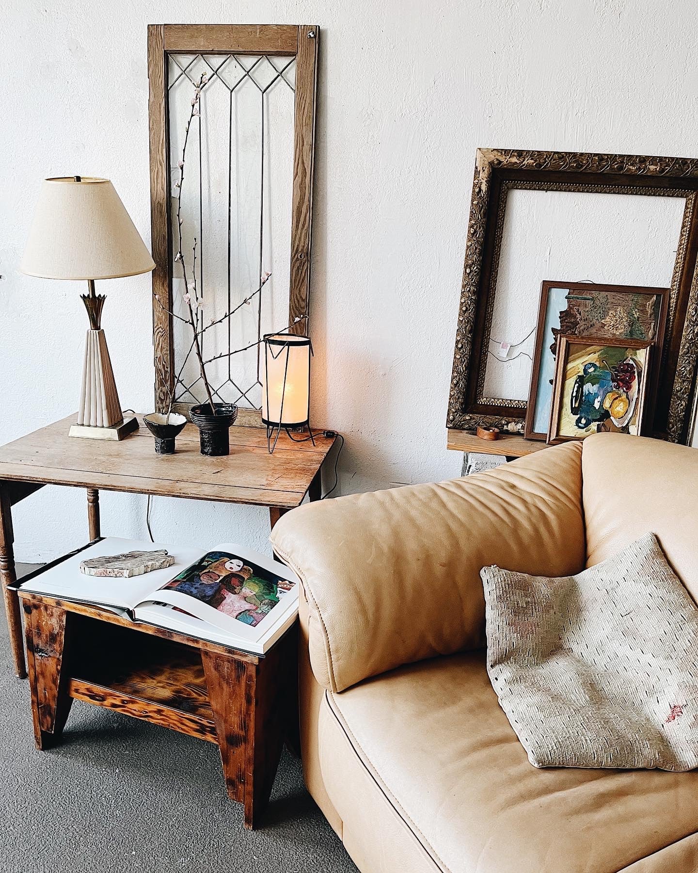 Vintage Italian Leather Loveseat