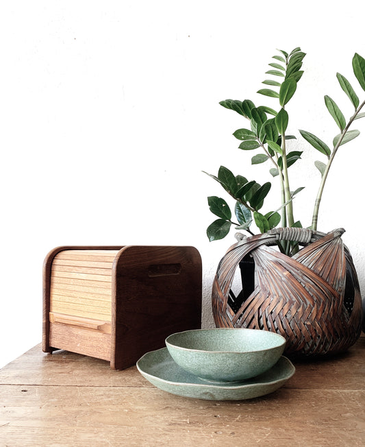 Vintage Teak Tambour Box