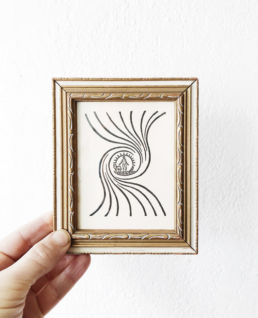 Vintage 1940s Artwork ‘animals and man’