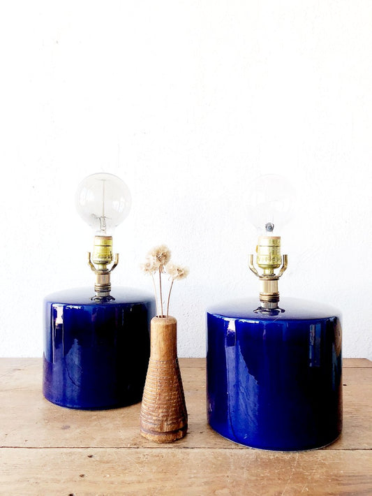 Vintage Cobalt Ceramic Lamp