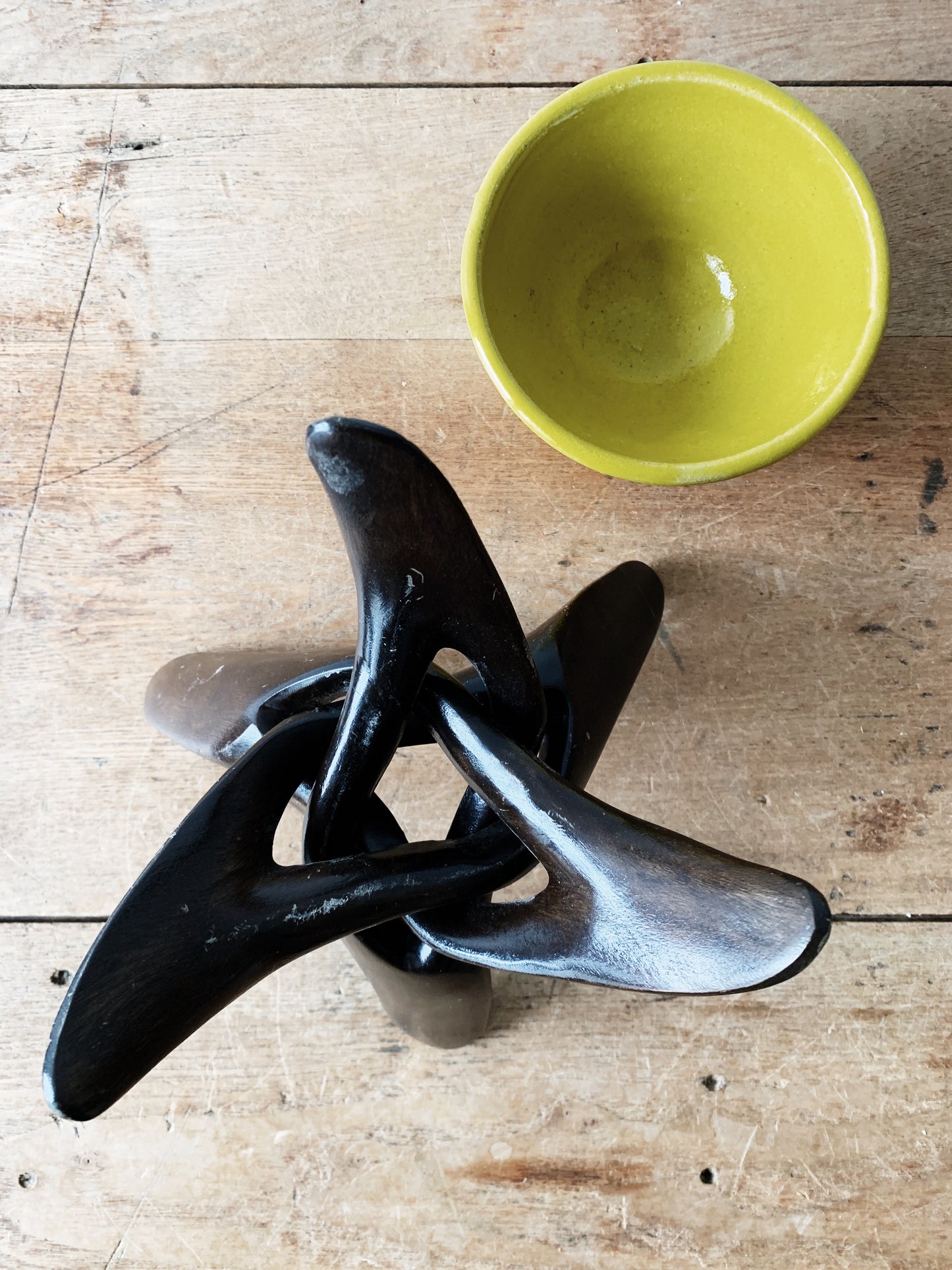 Vintage Collapsible Wood Stand with Pot
