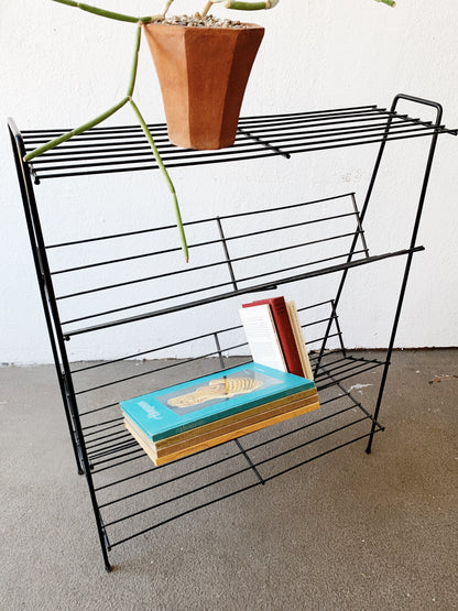 Mid Century Iron Book Rack Shelf