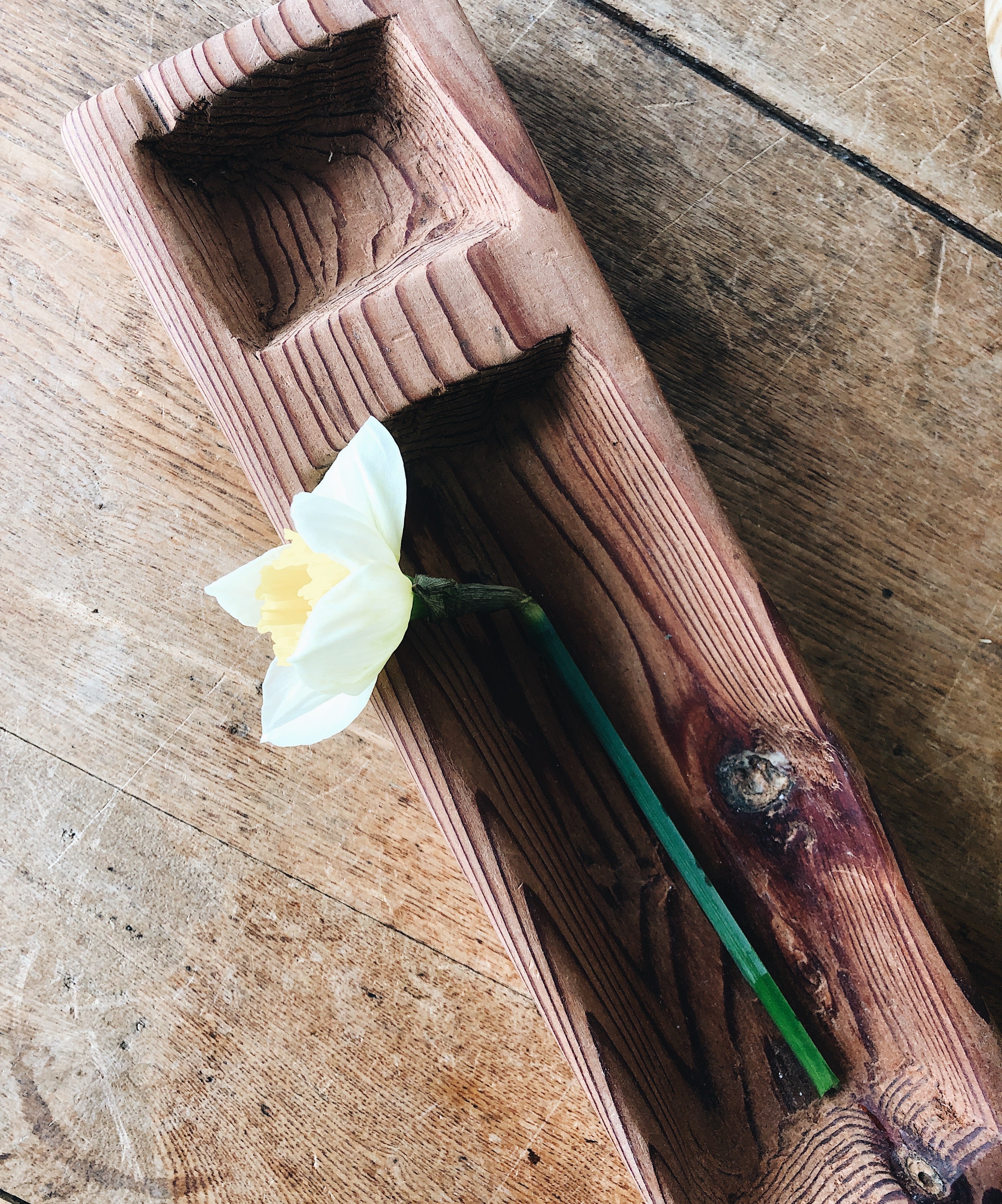 Carved Divided Wood Tray - Thumbnail 3