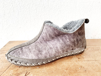 Vintage Shearling and Suede Slippers