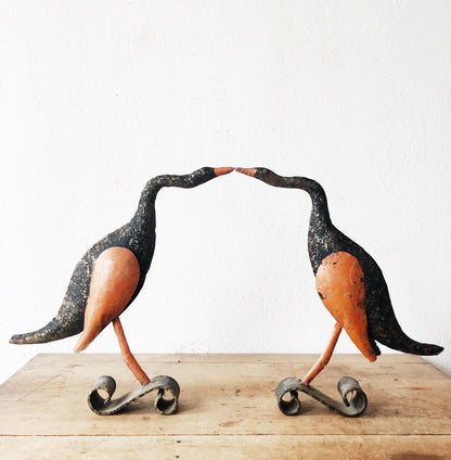 Mid Century Painted Cranes