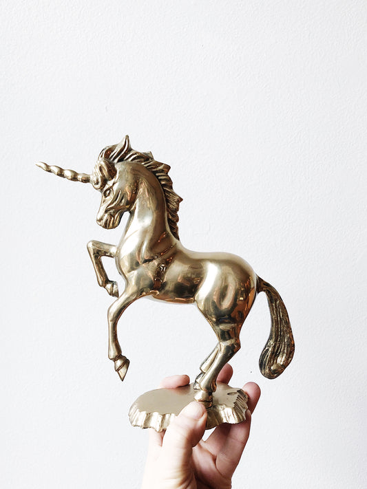 Large Solid Brass Unicorn