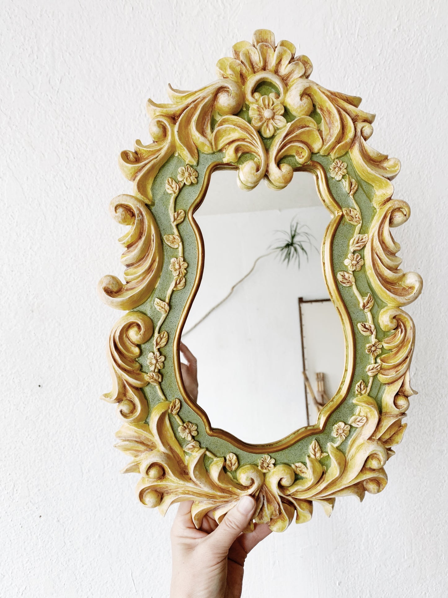 Vintage Decorative Carved Wood Mirror