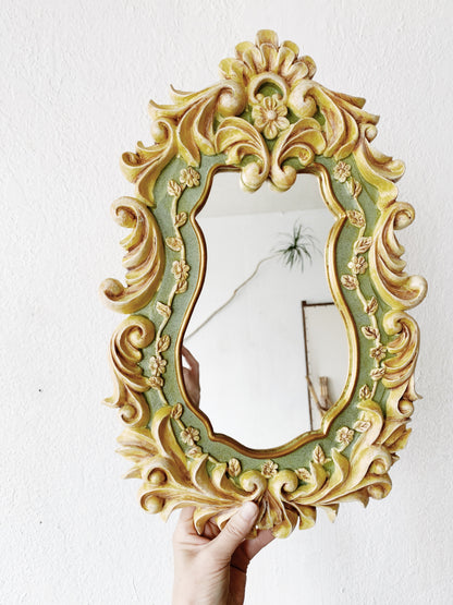 Vintage Decorative Carved Wood Mirror