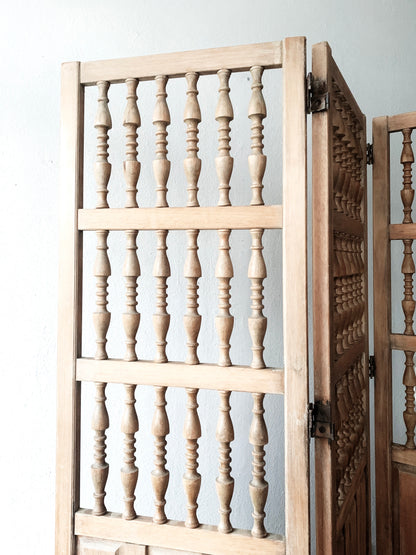 Antique Wood Trifold Room Divider