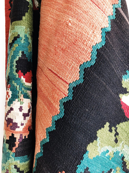 Vintage Wool Karabagh Kilim Runner