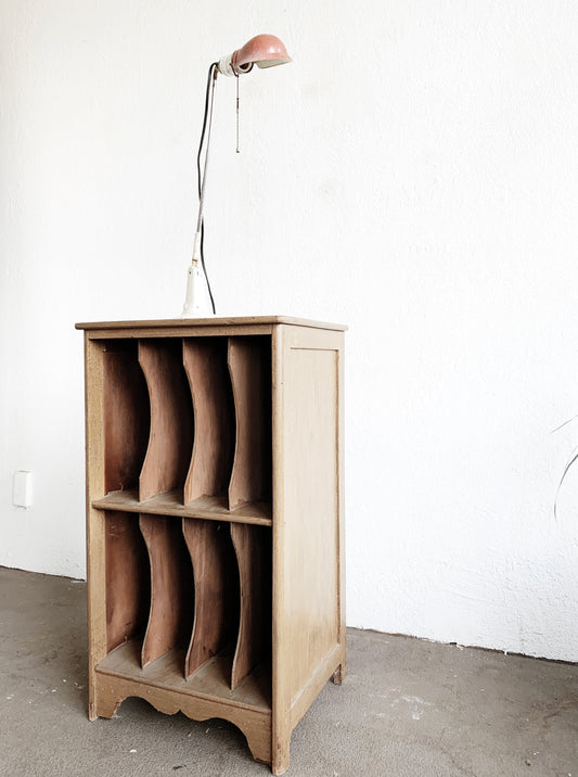 Vintage Wood Album Shelf/ Organizer