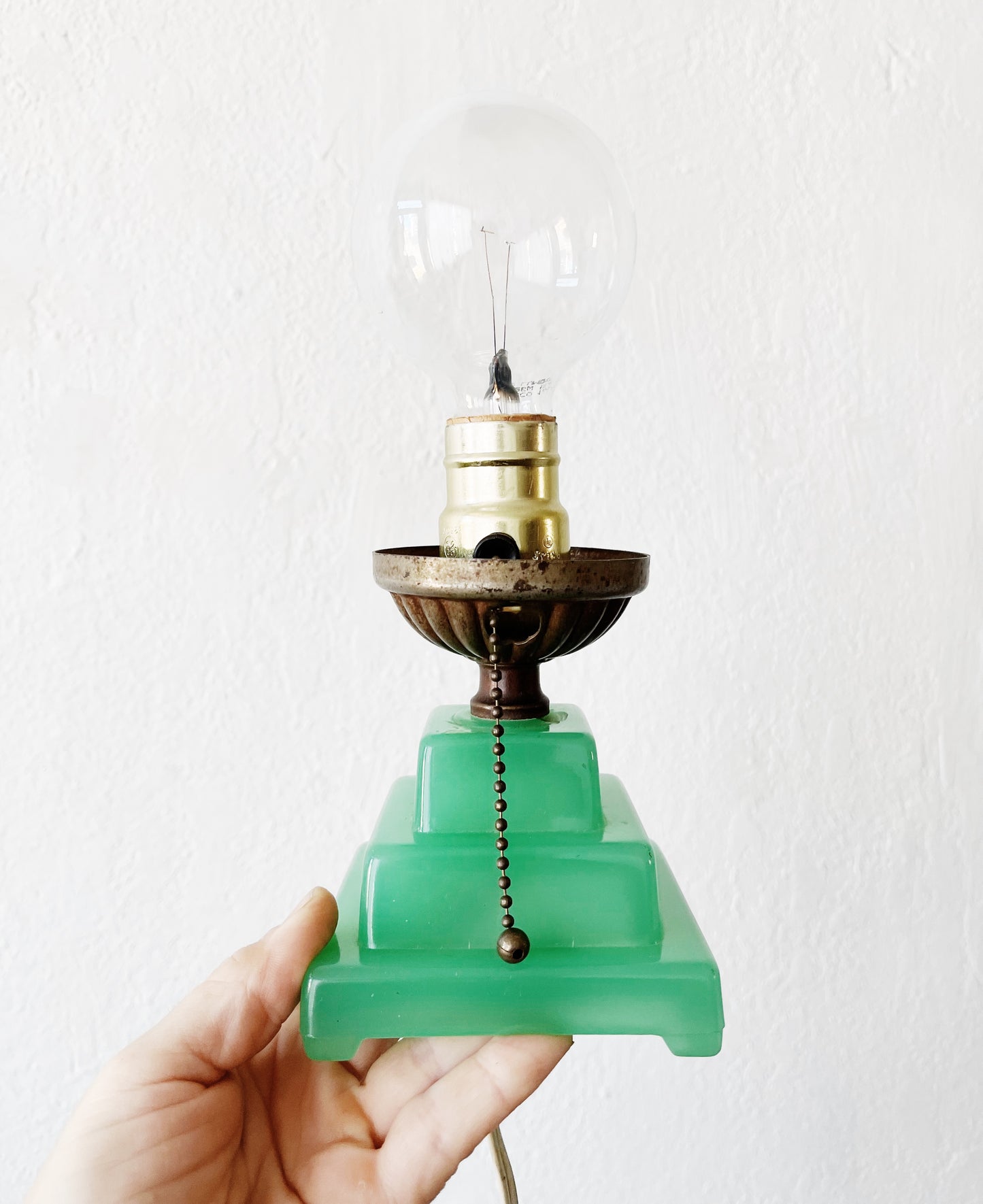 Antique Jadeite Lamp