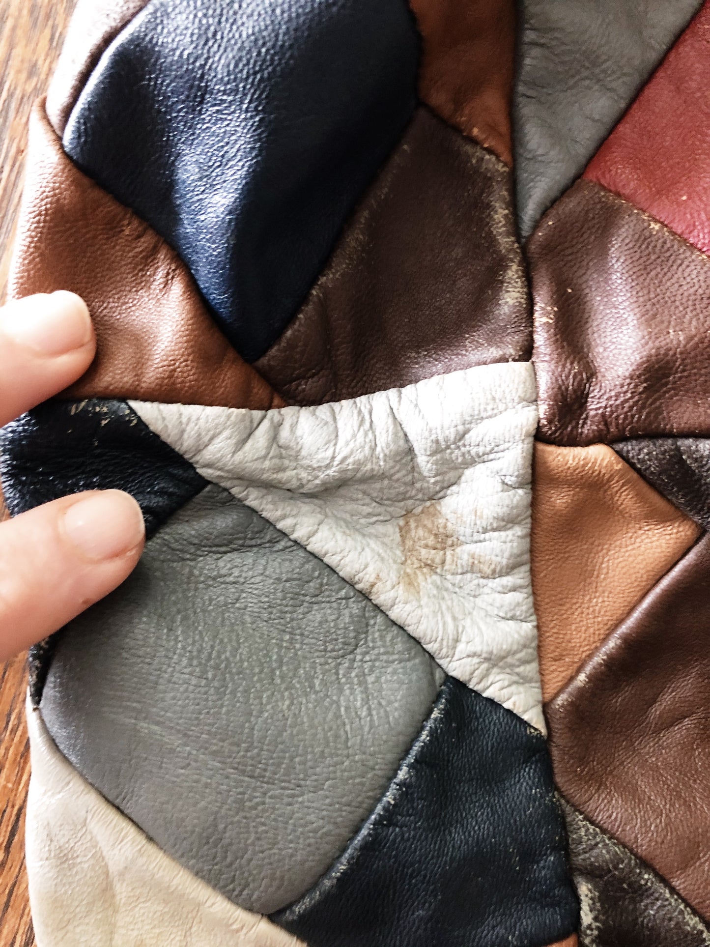Vintage Leather Patchwork Sack