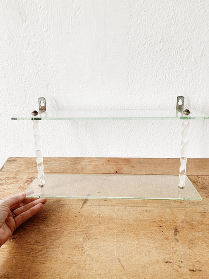 Mid Century Glass and Lucite Shelf