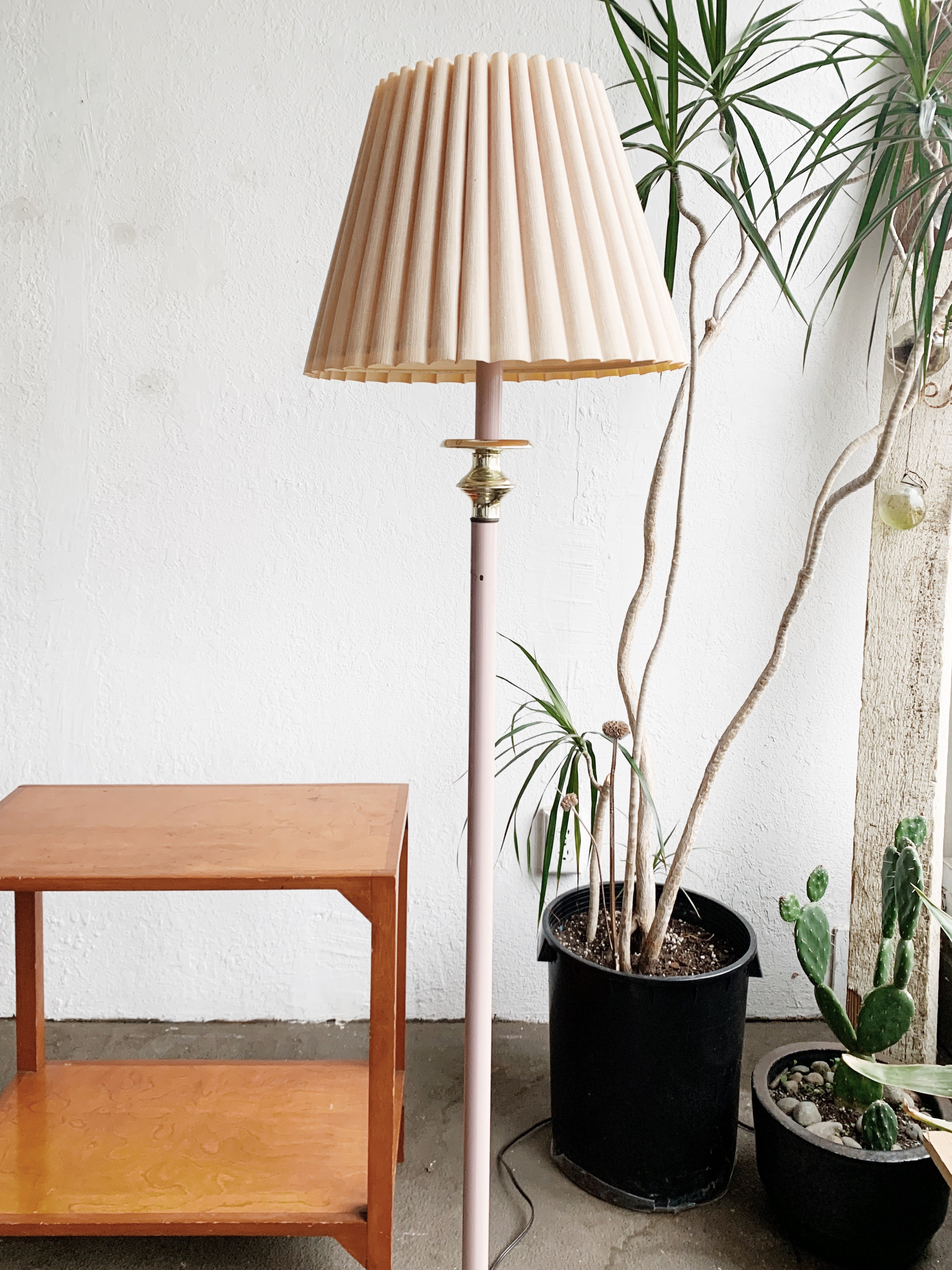 Vintage Pink Enamel Floor Lamp