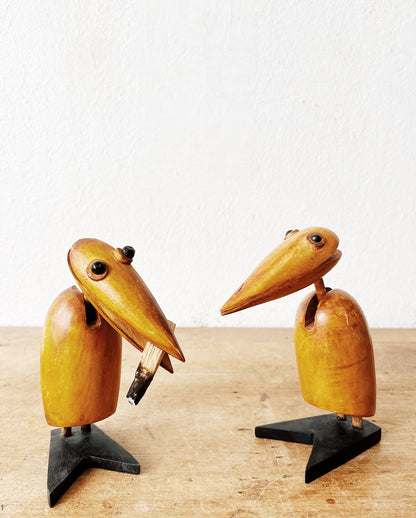 Vintage Wooden Bird Clip