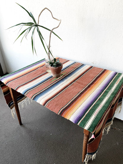 Vintage Wool Cotton Blend  Saltillo Runner