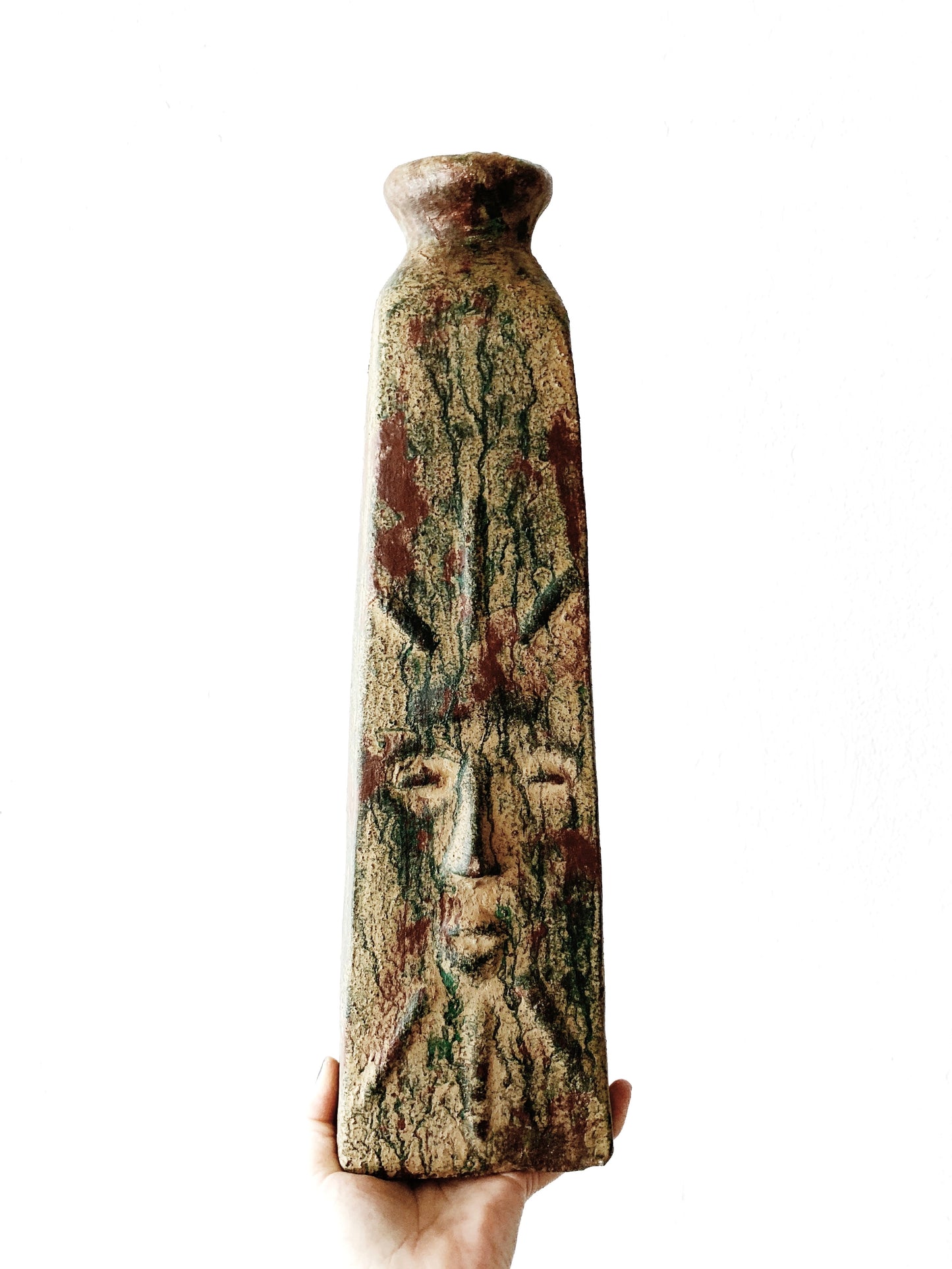 Tall Handmade Stoneware Art Pottery Vase