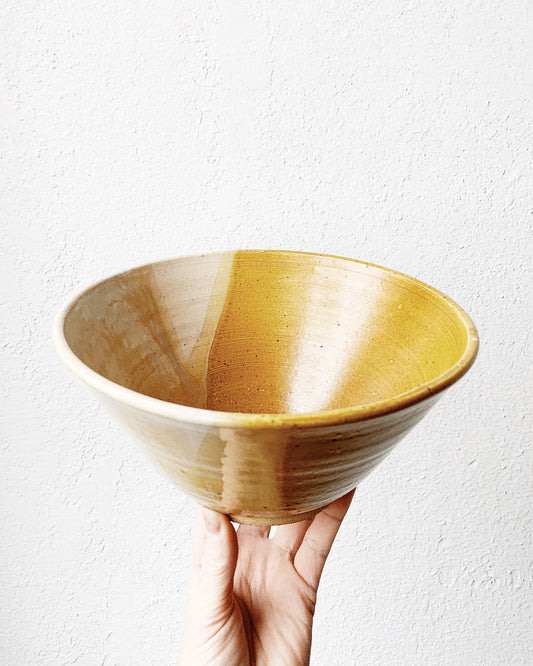 Golden Handmade Pottery Bowl