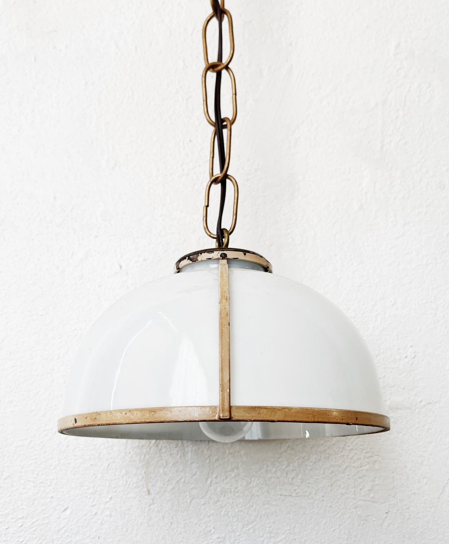 Vintage Milk Glass Pendant Lamp