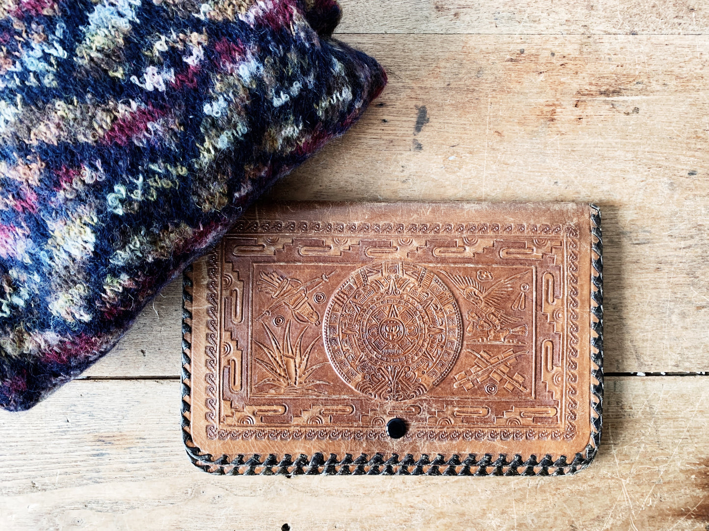 Vintage Tooled Leather Folio