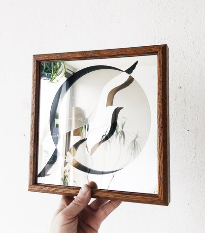 Vintage Dimensional Art Shadowbox Mirror