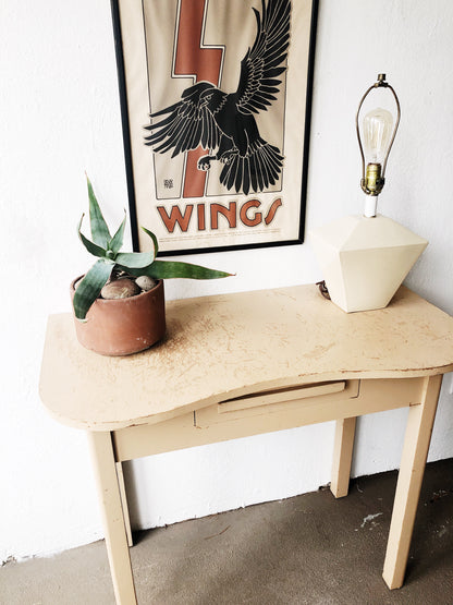 Vintage 1940s Ochre Painted Desk